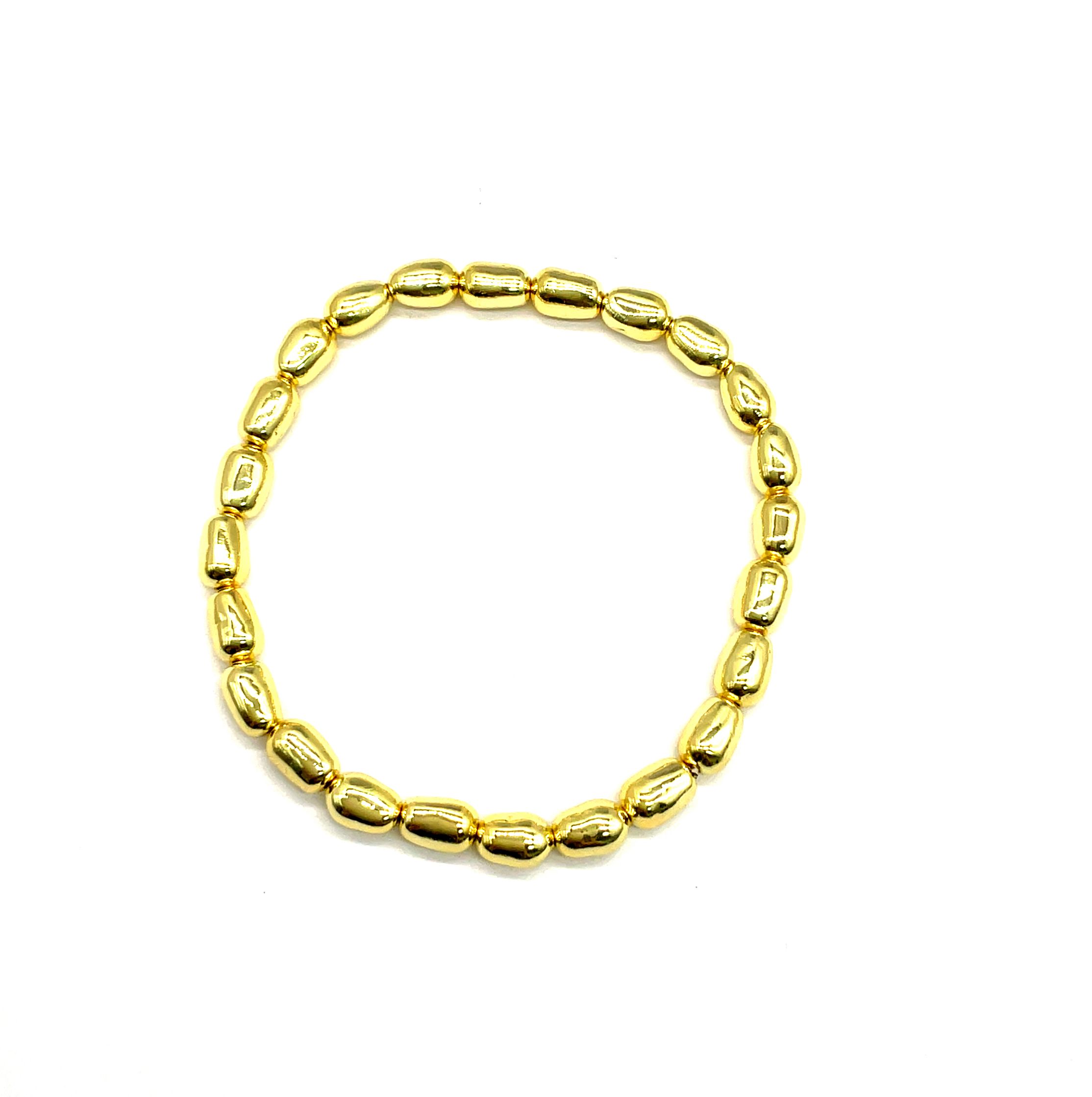 PEARL CROSS HOLE COPPER 7.8X5.4MM BRACELET