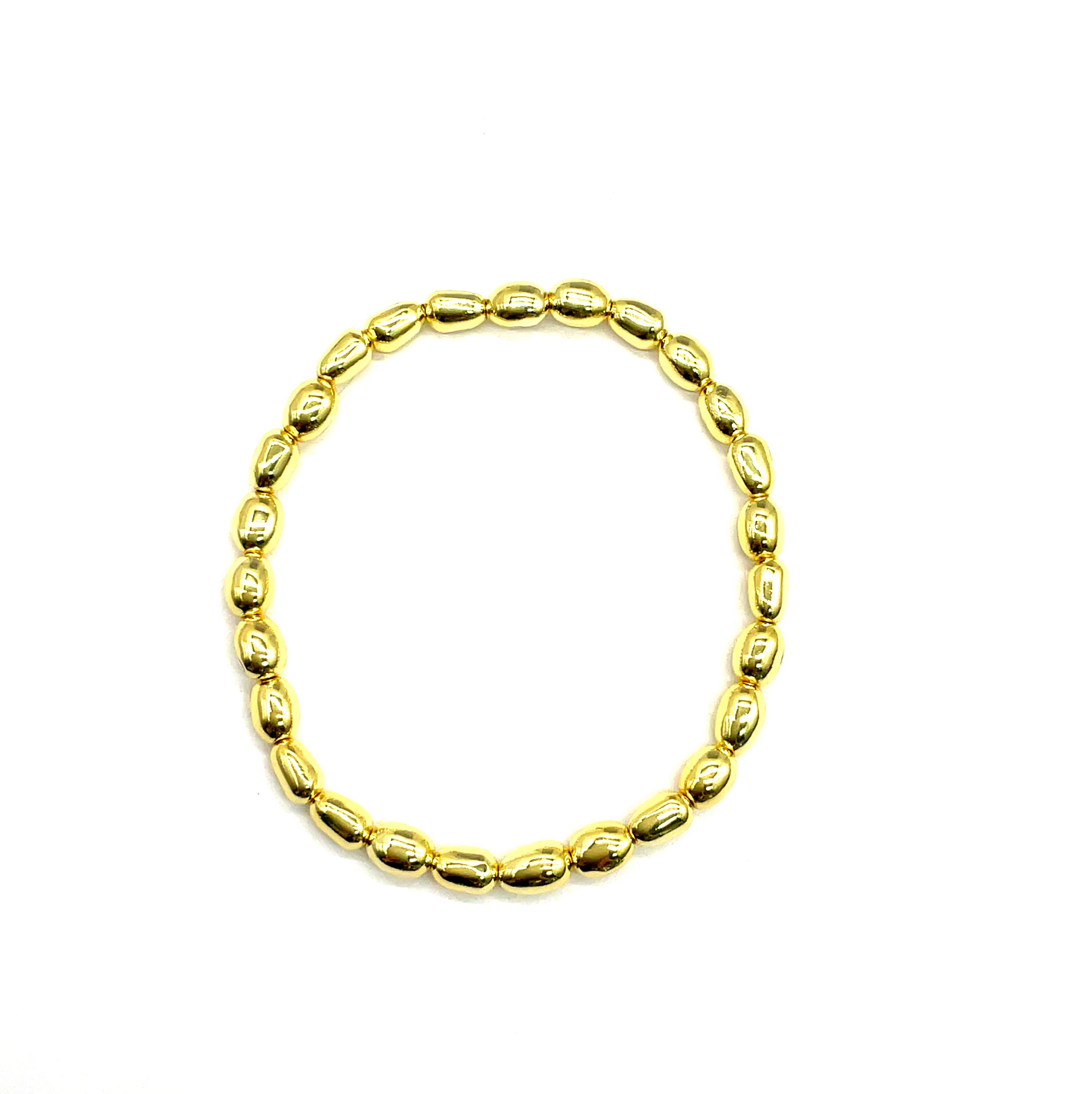 PEARL CROSS HOLE COPPER 6.8X5.3MM BRACELET