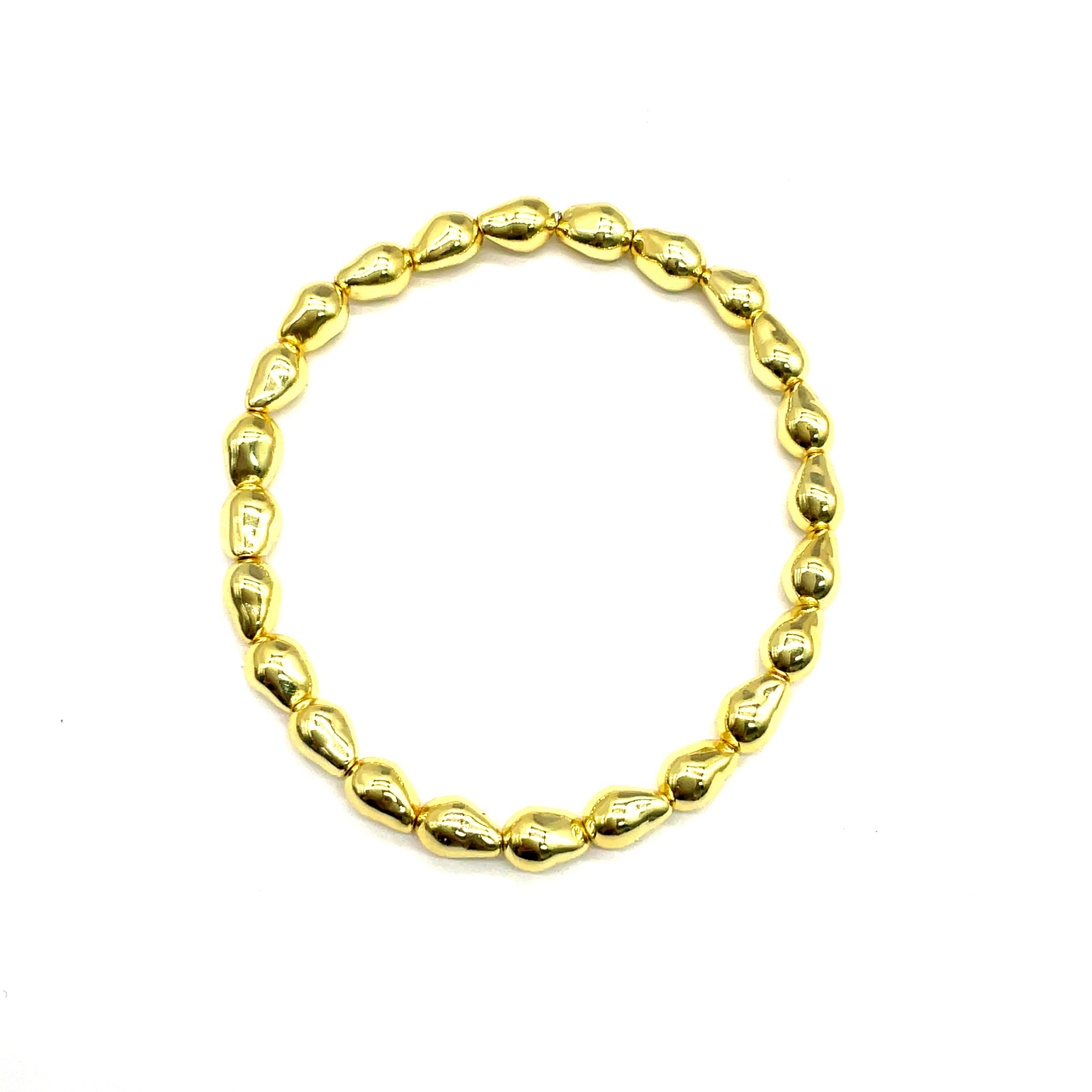 PEARL CROSS HOLE COPPER 5.7X7.8MM BRACELET