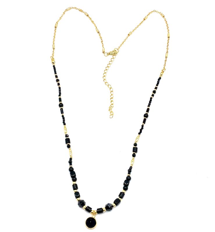 ROUND FLAT PENDANT NECKLACE 