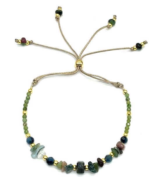 BLUE TIGEREYES SILVER WIRE BRACELET