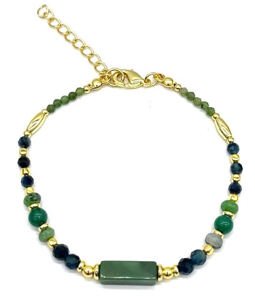 AFRICAN JADE RECTANGULAR BEADS BRACELET 