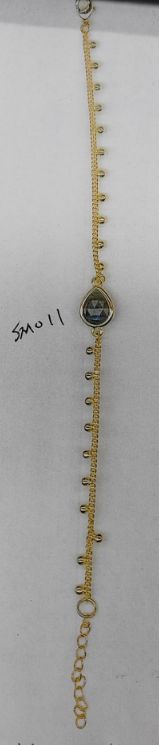 160B COPPER BEAD CHAIN LABRADORITE PENDANT BRACELET