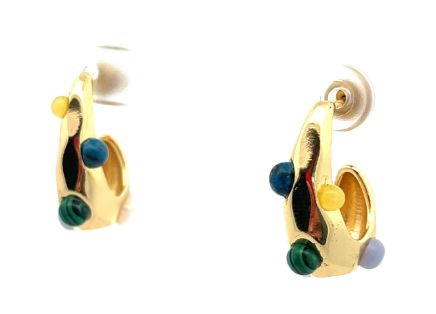 BLUE AGATE WATER DROP STUDS