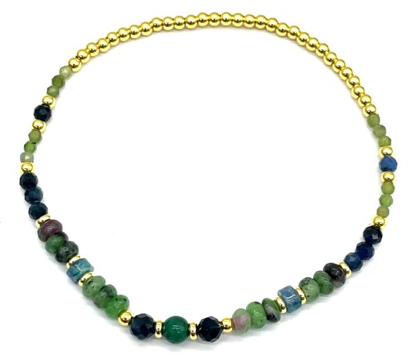 PHOENIX LAPIS LAZULI COPPERS SQUARE BEADS BRACELET