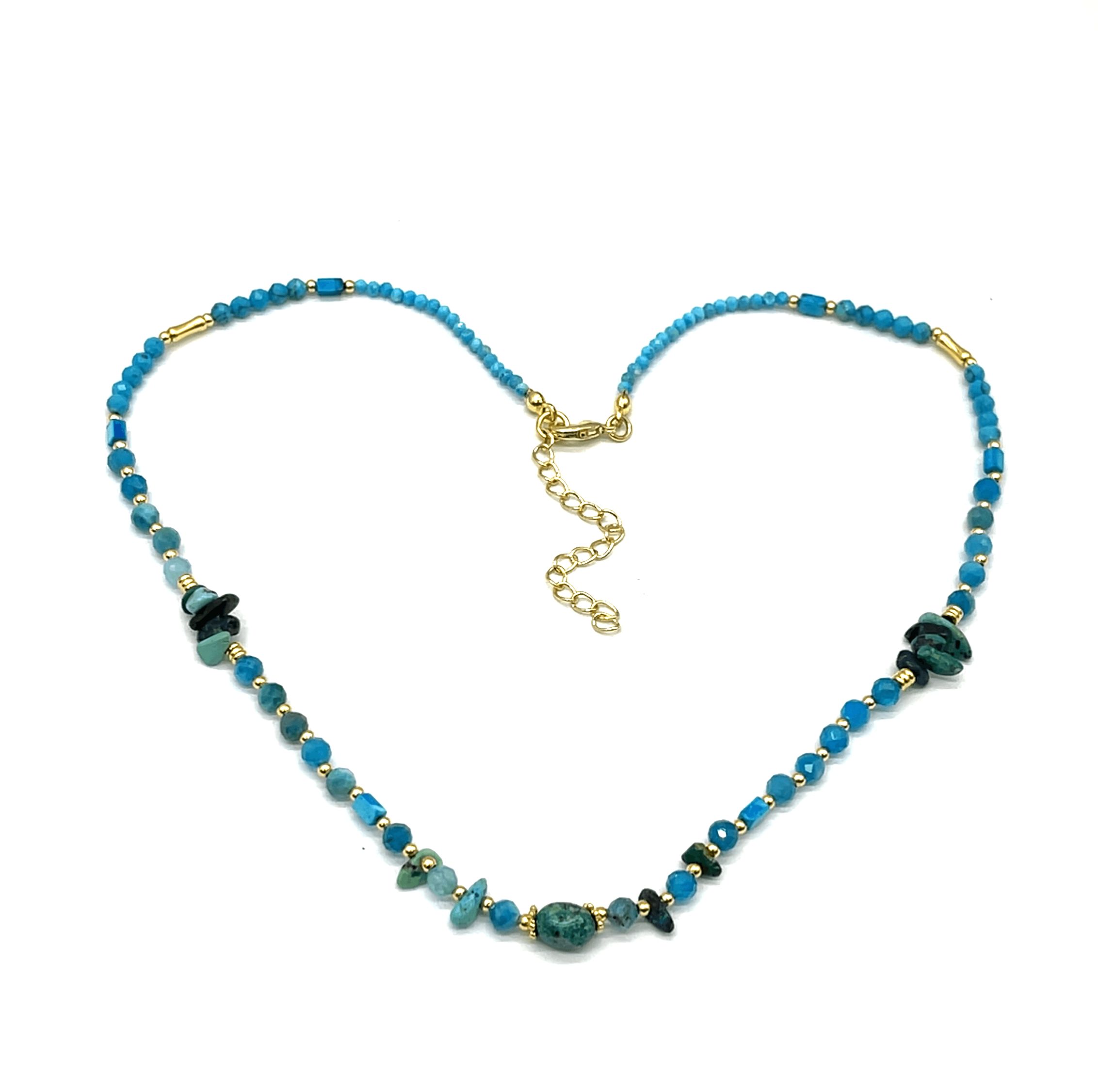BLUE TURQUOISES PHOENIX PINES NECKLACE