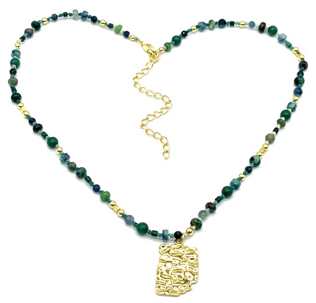 IRREGULAR RECTANGLE OPENWORK PENDANT NECKLACE
