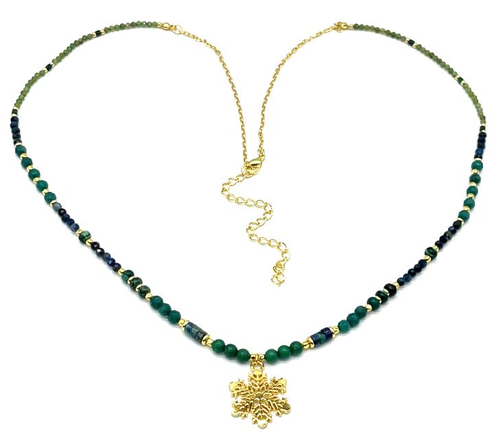 SNOWFLAKE REVERSIBLE PENDANT NECKLACE