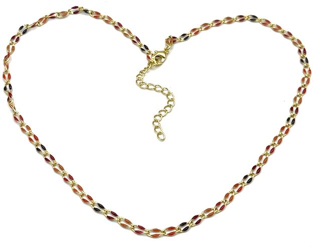 RED AND ORANGEADE LIP CHAIN NECKLACE