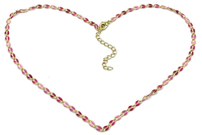 ROSE AND PURPLISH RED AND PINK LIP CHAIN NECKLACE