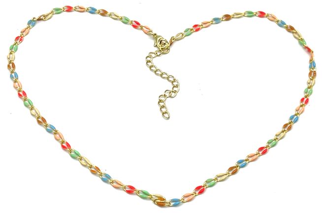 FLUORESCENT POWDER ANDFLUORESCENT GREEN LIP CHAIN NECKLACE
