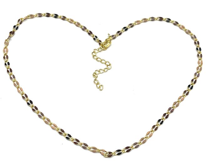 BROWN AND BLACK LIP CHAIN NECKLACE