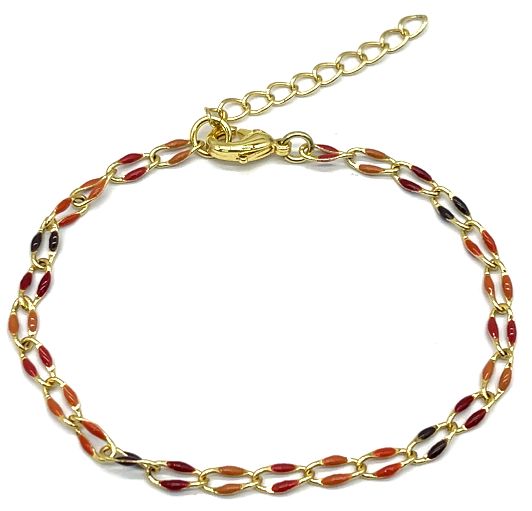 RED AND ORANGEADE LIP CHAIN BRACELET 