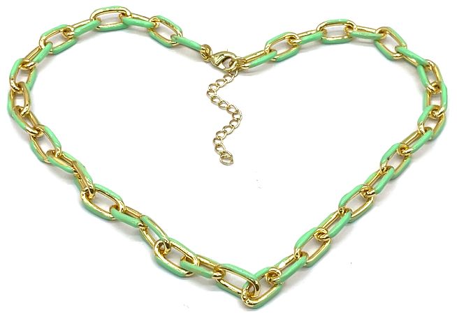 FLUORESCENT GREEN 0-CHAIN NECKLACE