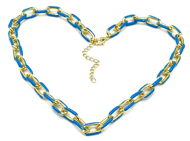 LT. BLUE 0-CHAIN NECKLACE