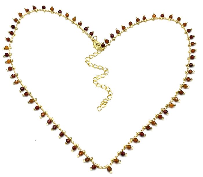 ORANGE POMEGRANATE CHAIN NECKLACE