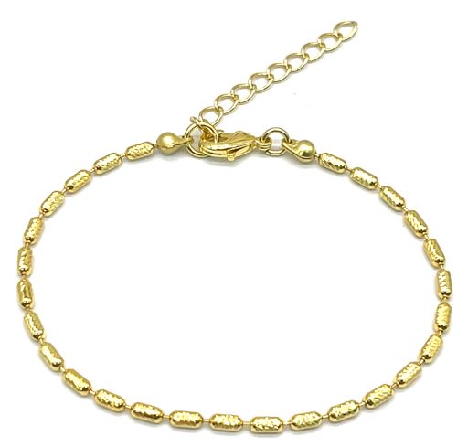 2MM COPPER INTESTINE BEADS CHAIN BRACELET