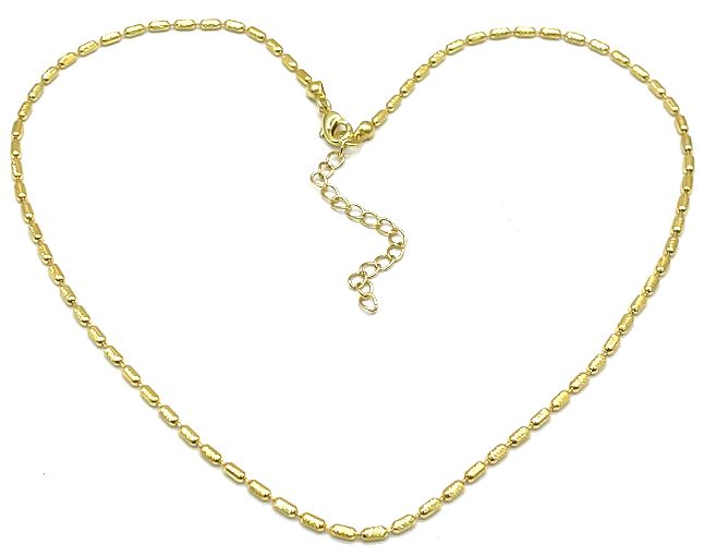 2MM COPPER INTESTINE BEADS CHAIN NECKLACE