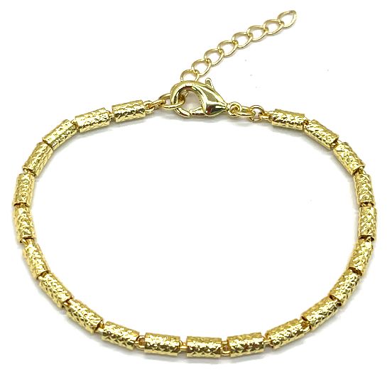 3MM FLOWER TUBE CHAIN BRACELET 