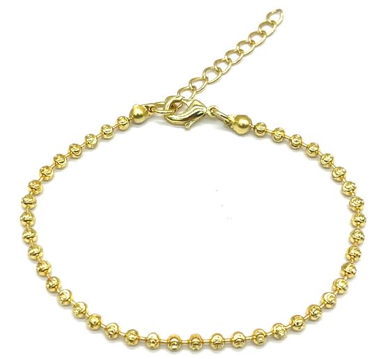 2.5MM CURVED BEADS CHAIN BRACELET