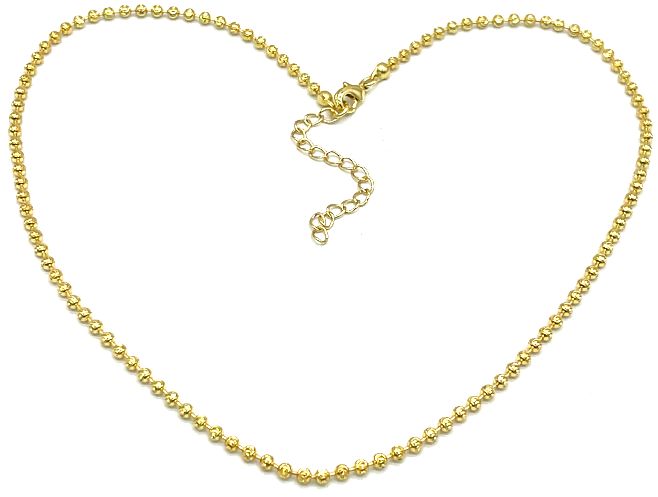 2.5MM CURVED BEADS CHAIN NECKLACE 