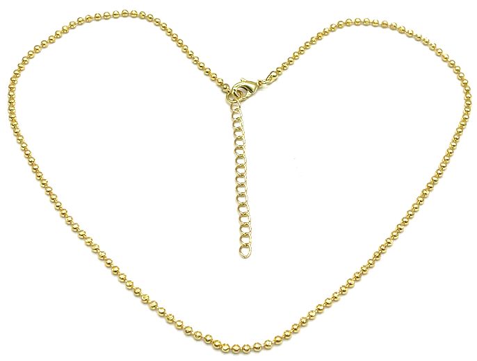 2MM CURVED BEADS CHAIN NECKLACE
