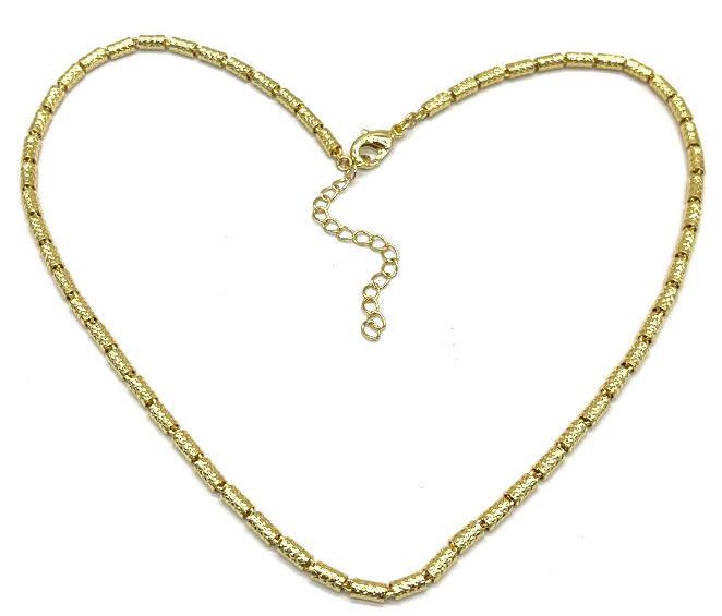 3.5MM FLOWER TUBE CHAIN NECKALCE 
