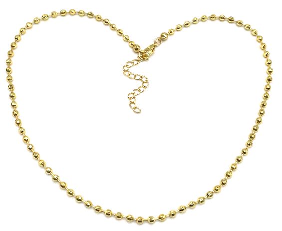 3MM LASER BALLS CHAIN NECKLACE