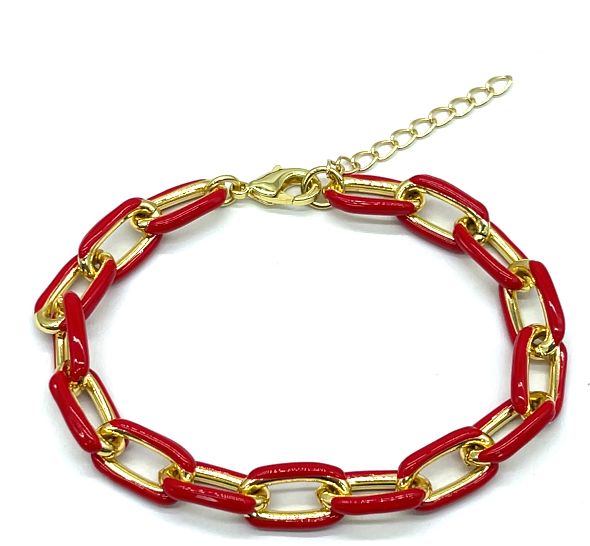 OXBLOOD RED 0-CHAIN BRACELET