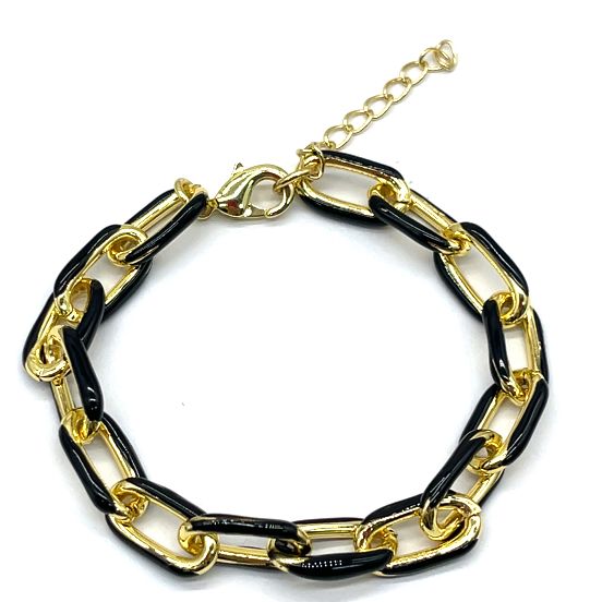 BLACK 0-CHAIN BRACELET