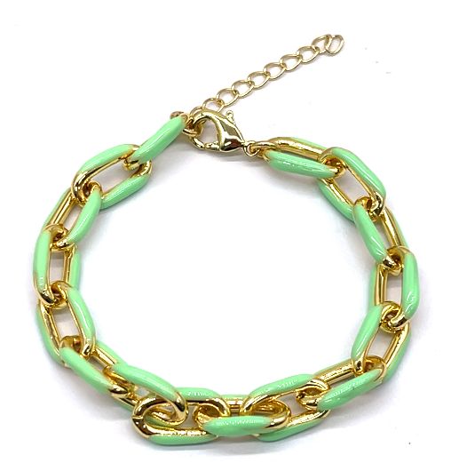 FLUORESCENT GREEN 0-CHAIN BRACELET