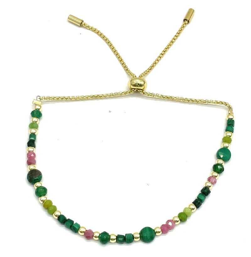 PINK TOURMALINES WELDED ROUND CHAIN BRACELET