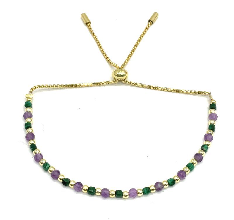 AMETHYSTS WELDED ROUND CHAIN BRACELET