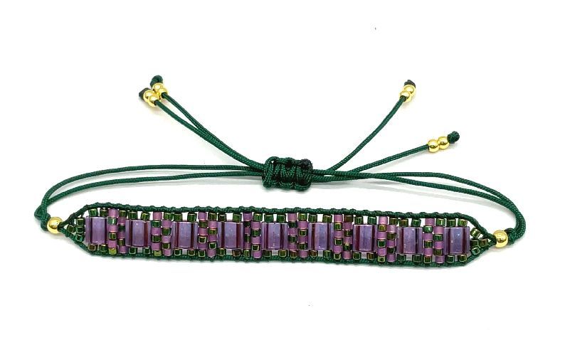 PURPLE TIRA BEADS WOVEN BRACELET