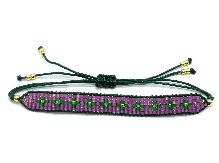 PURPLE DB BEADS WOVEN BRACELET