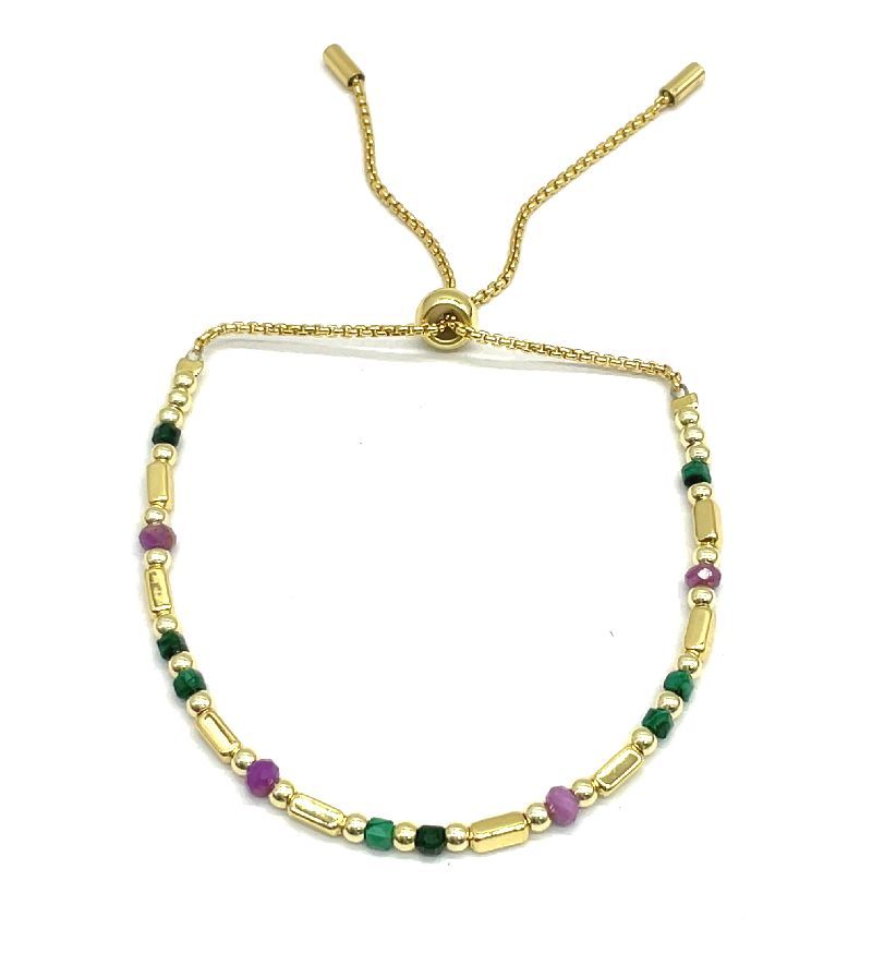 ROUNDED RECTANGULAR BEADS BRACELET 