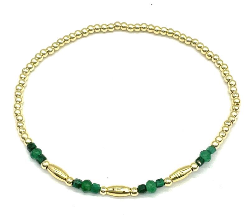 MALACHITE COPPER BEADS ELASTIC LINE BRACELET