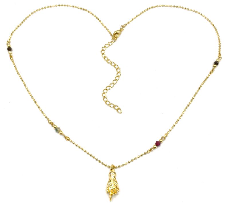 BUDDHA HAND PALM PENDANT NECKLACE