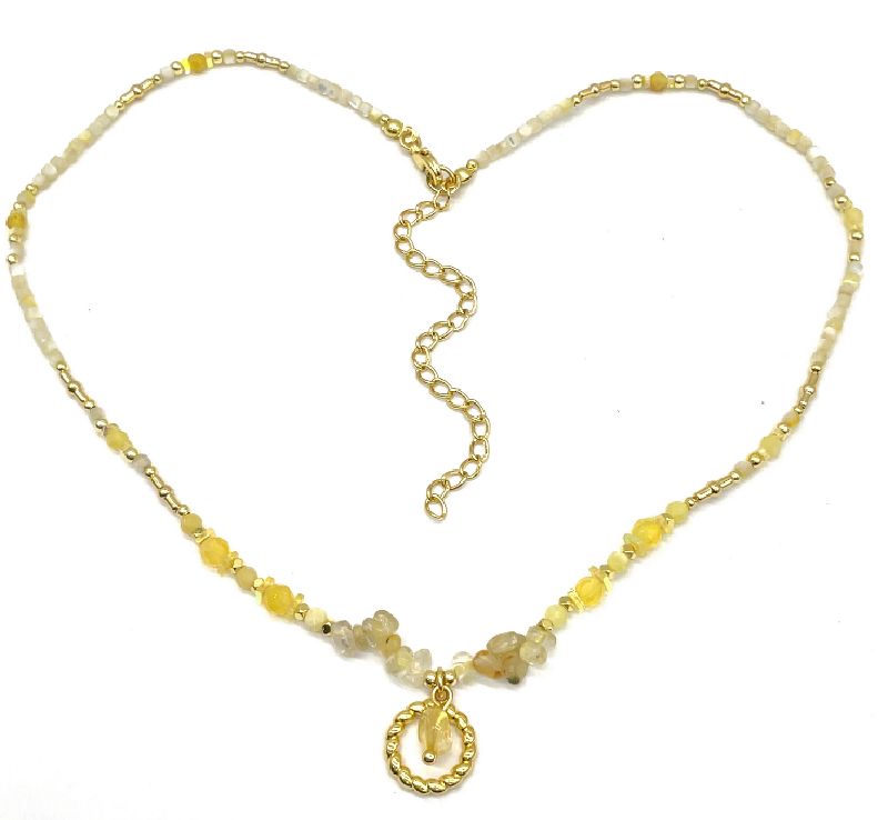 TWISTED ROUND CLASP PENDANT NECKLACE 