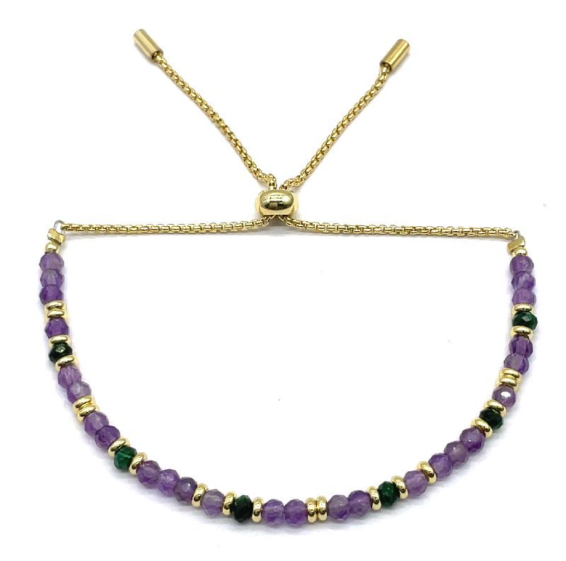 AMETHYST WELDED ROUND CHAIN BRACELET