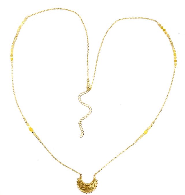 C-SHAPED HALF-MOON PENDANT NECKLACE