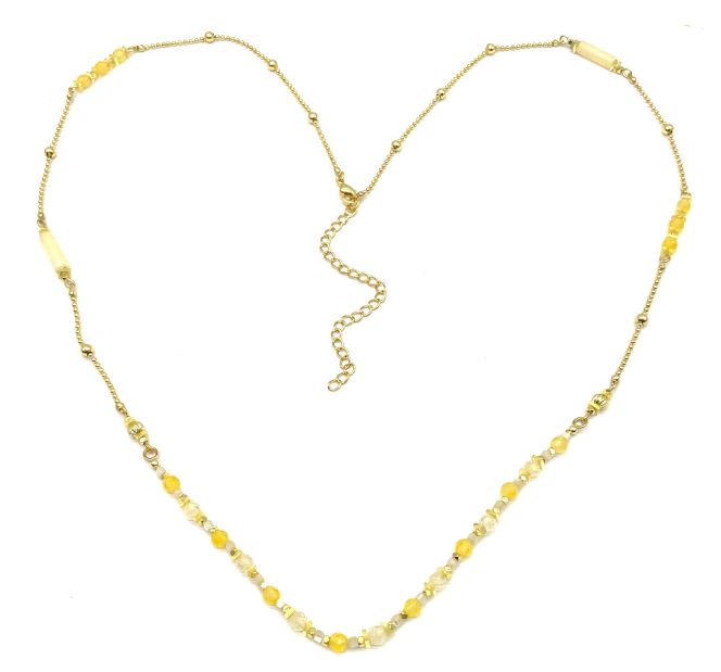 CITRINES CLIP BEADS CHAIN NECKLACE