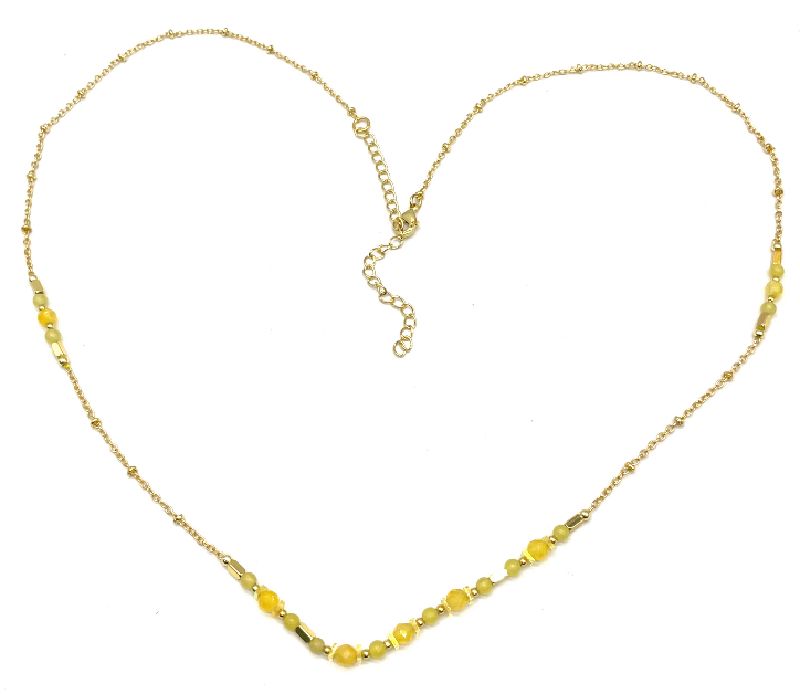 CITRINES CLIP HEART CHAIN NECKLACE