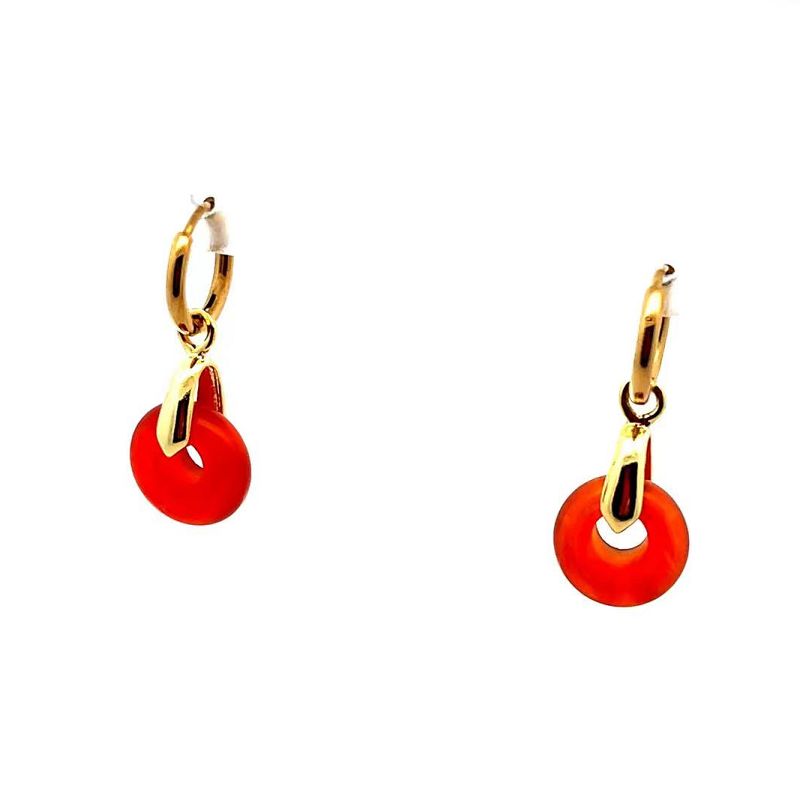 ORANGE AGATE ABACUS BEAD EARRINGS