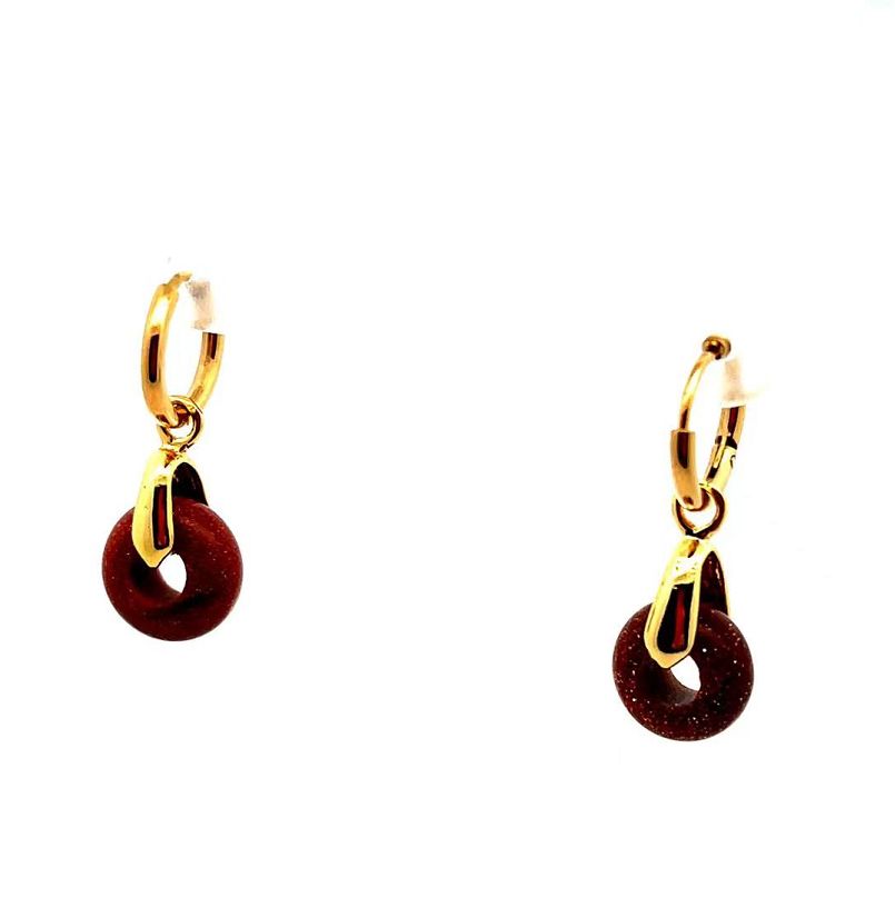RED SANDSTONE ABACUS BEAD EARRINGS