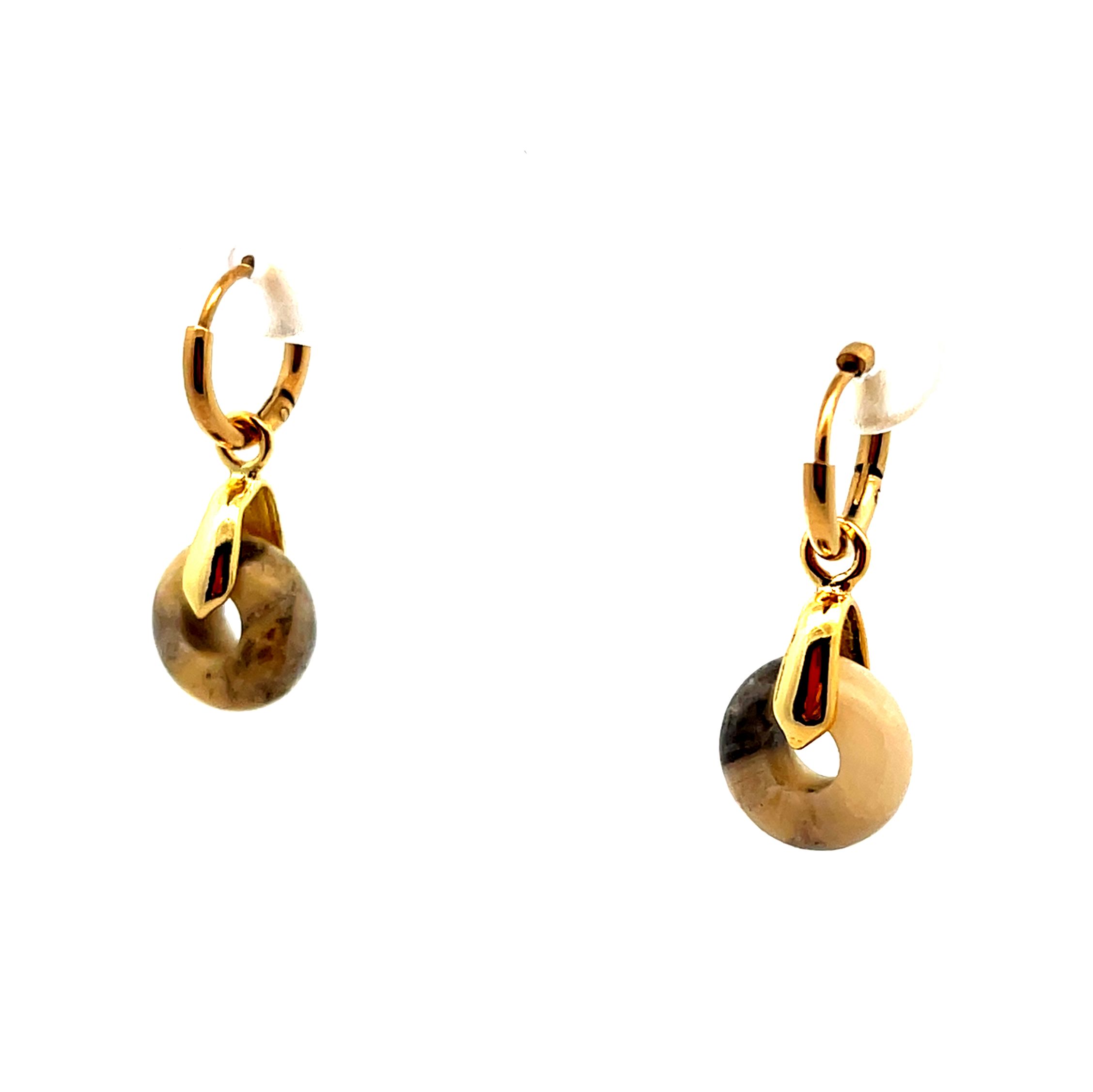 CRAZY AGATE ABACUS BEAD EARRINGS