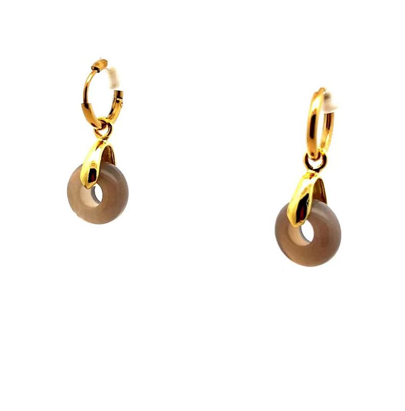 GREY AGATE ABACUS BEAD EARRINGS