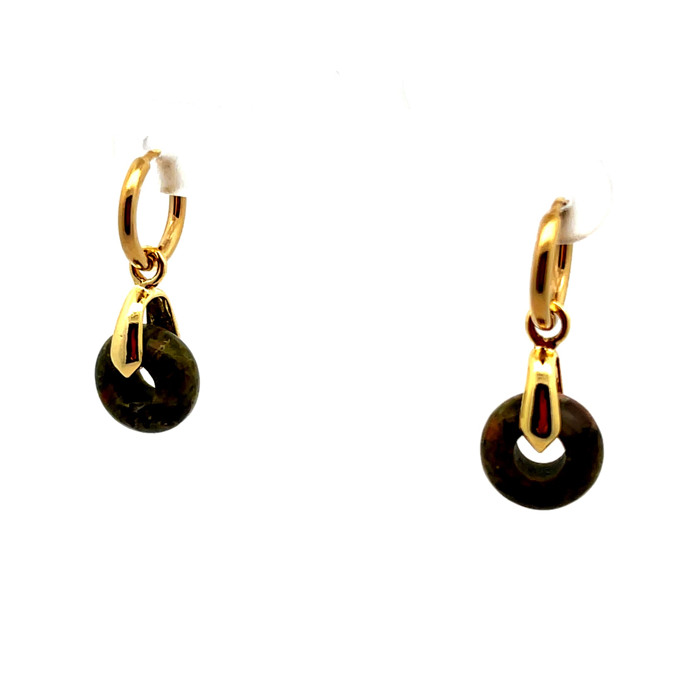 EPIDOTE ABACUS BEAD EARRINGS