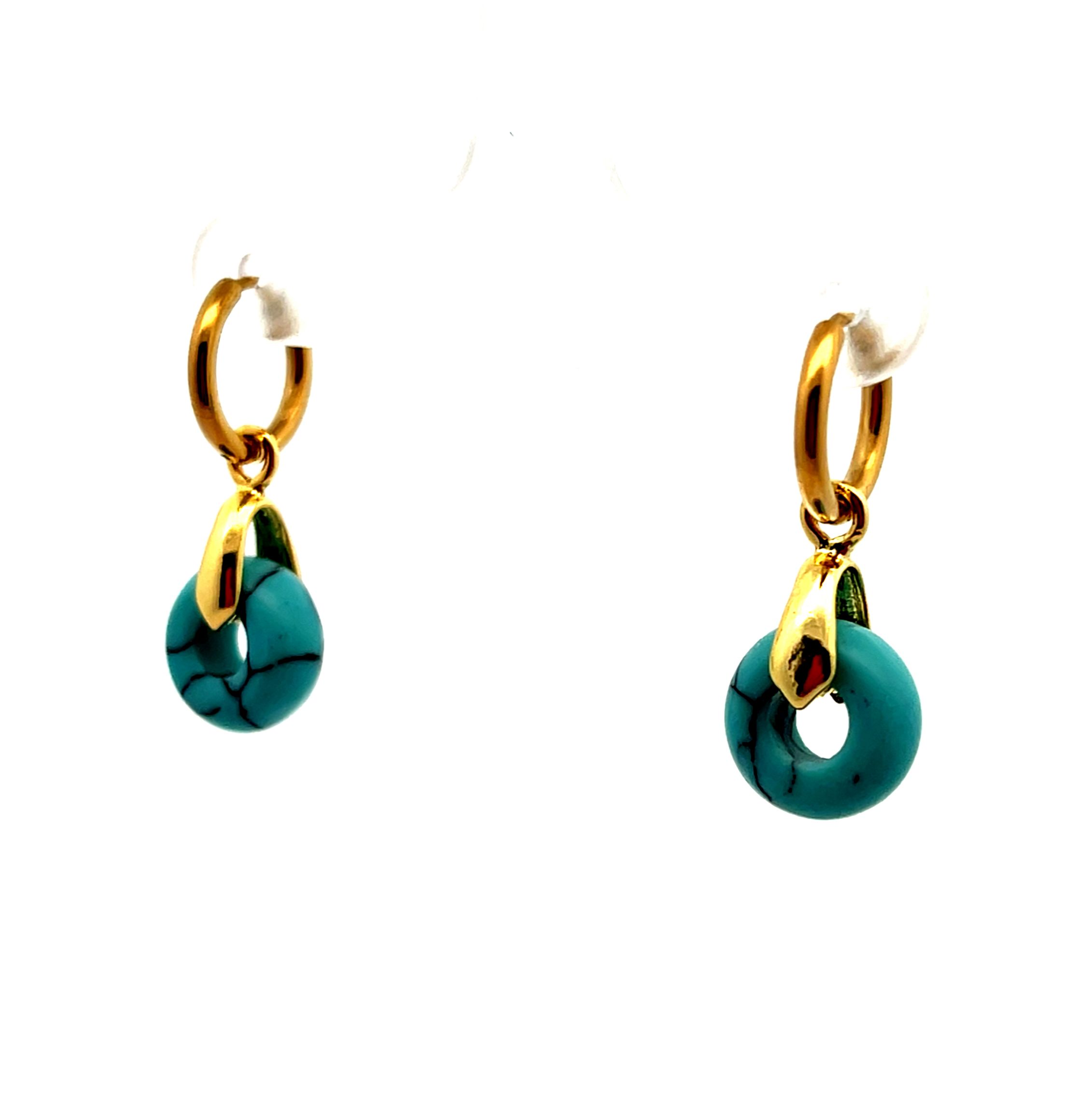 LIGHT TURQUOISE ABACUS BEAD EARRINGS