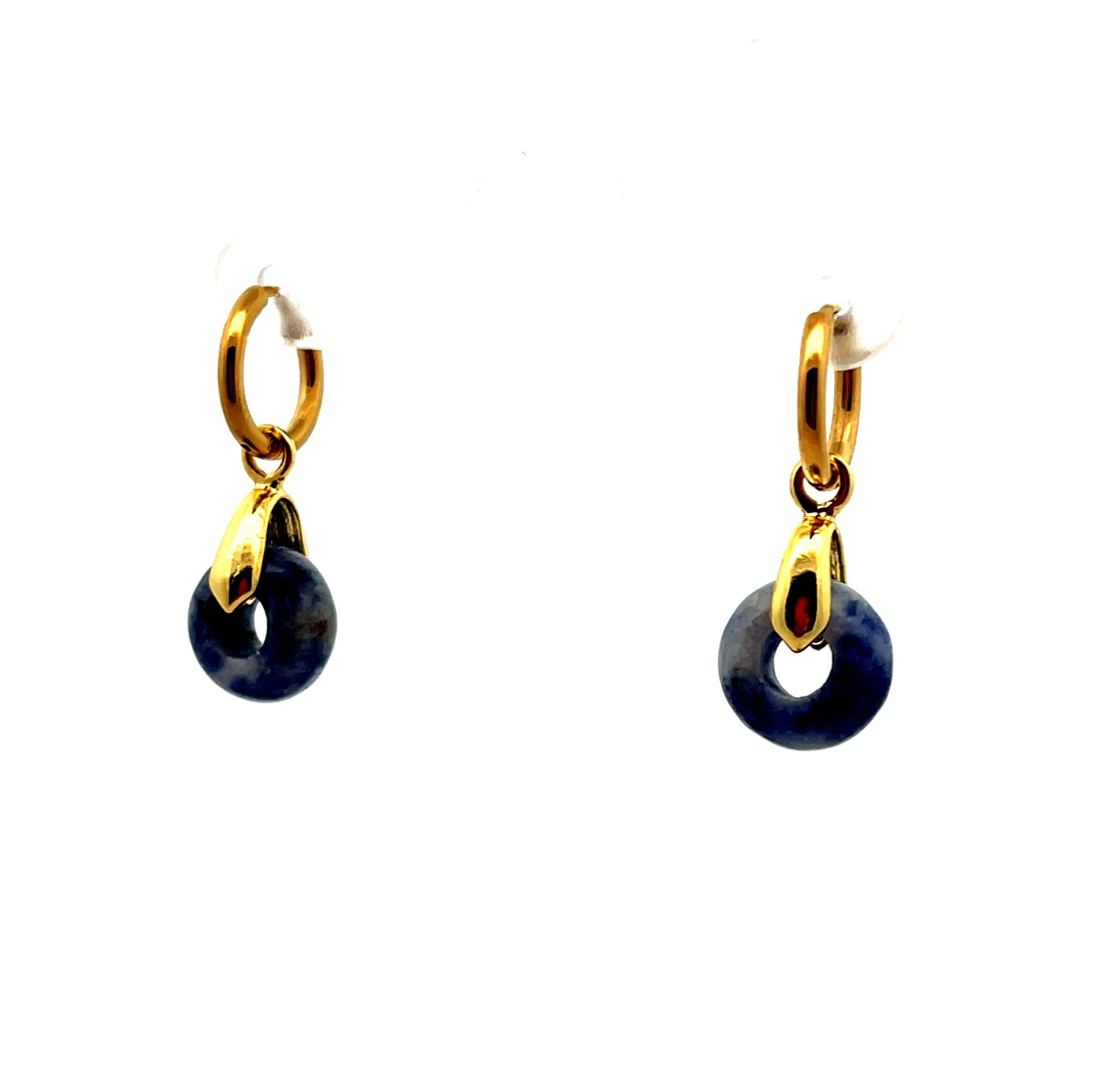 BIUE DOT ABACUS BEAD EARRINGS